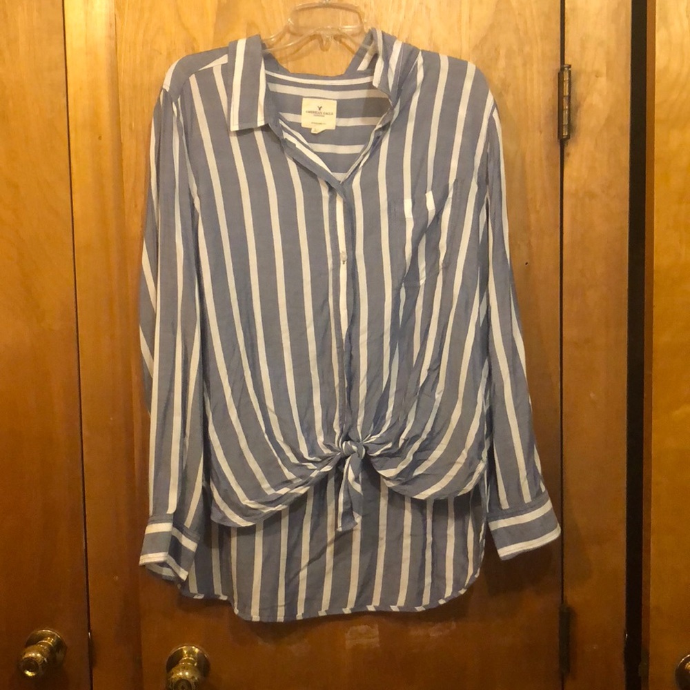 Blue and white striped colored shirt